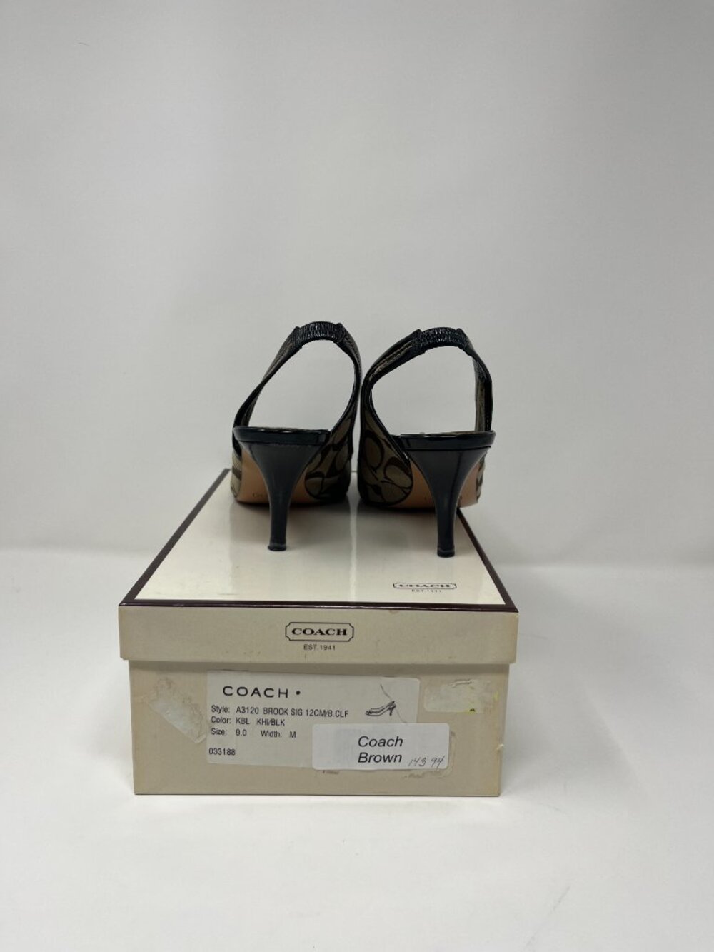 Vintage Coach Brook Signature Slingback Heels - Size 9 M - Picture 7 of 12